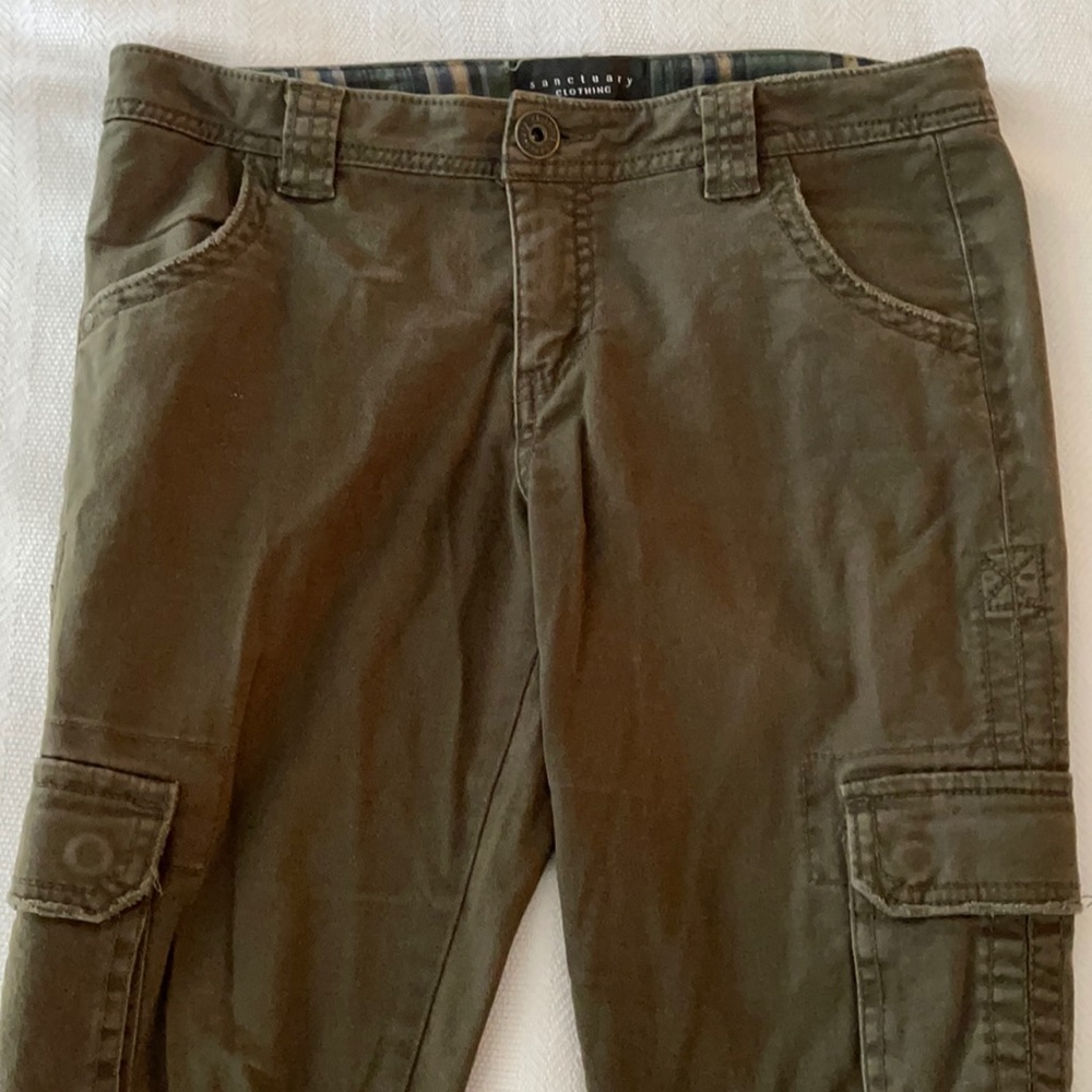 Sanctuary dark green cargo inspired pants